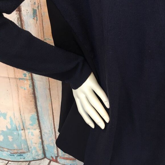 INC Navy Blue Lace Up Grommet Ribbed Sweater - Picture 7 of 9